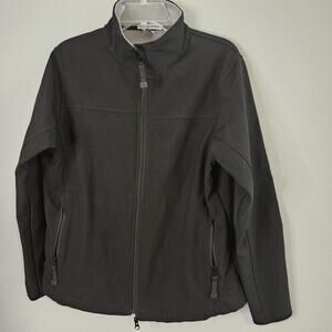 NWT Port Authority Jacket Womens LG Black Gray Fleece Lining Water Repellent